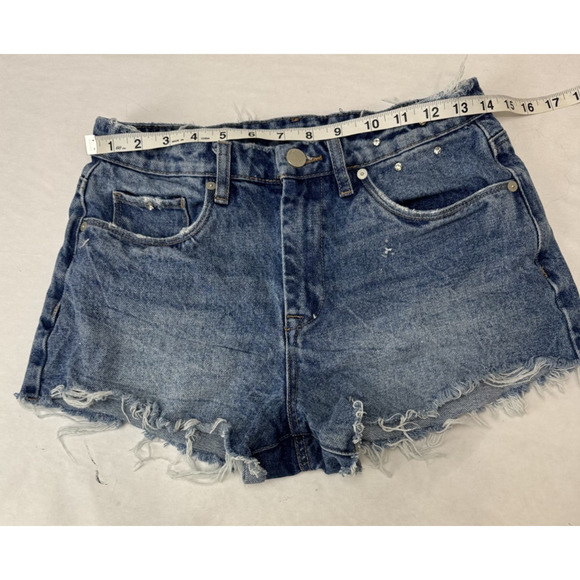 Grunge Y2K Blank NYC VTG High Rise Shorts Sz 28 The Barrow Denim Distressed 27 - Picture 3 of 9